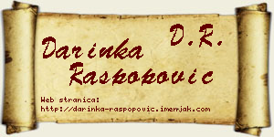 Darinka Raspopović vizit kartica
